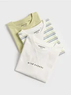 Bluzki dla niemowląt - Reserved - Bawełniany t-shirt 3 pack - złamana biel - miniaturka - grafika 1