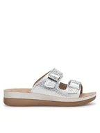 Klapki i japonki damskie - Inblu Klapki FT020400 Srebrny - miniaturka - grafika 1