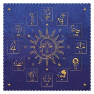 Czasopisma - Zodiac Tarot Cloth, obrus do wróżenia 50x50 cm, kolor fioletowy - akcesoria - miniaturka - grafika 1