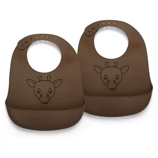 Nuuroo - 2 Śliniaki Silikonowe Z Kieszonką Giraf Acron - Śliniaki i fartuszki - miniaturka - grafika 1