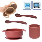 Sztućce dla dzieci - Miska z przyssawką kubek sztućce silikonowy KEAN - miniaturka - grafika 1