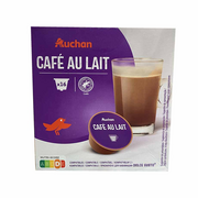 Kawa w kapsułkach i saszetkach - Auchan - Kapsułki kawa z mlekiem 16 sztuk - miniaturka - grafika 1