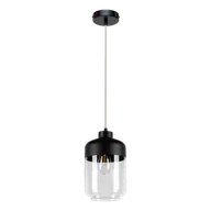Lampy sufitowe - Britop Skandynawska LAMPA wisząca AMARETTO 15790104 szklana OPRAWA loftowy zwis przezroczysty czarny - miniaturka - grafika 1