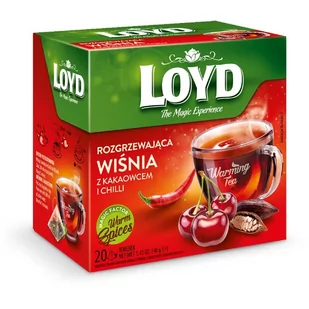 Herbata Loyd Rozgrzewająca Wiśnia z Kakaowcem i Chilli 20x2g - Herbata - miniaturka - grafika 1
