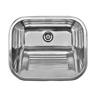 Zlewozmywaki - Zlewozmywak stalowy gospodarczy CHIOS 55 x 45 cm z syfonem - miniaturka - grafika 1