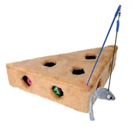 Zabawki dla psów - Trixie Serek pluszowy z myszką na patyku 36 x 8 x 26cm KTRI347 - miniaturka - grafika 1