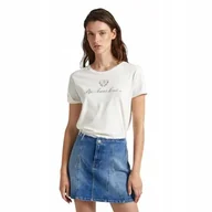 Koszulki i topy damskie - PEPE JEANS KOSZULKA DAMSKA T-SHIRT VIVIAN ECRU XL - miniaturka - grafika 1