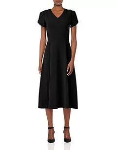 Calvin Klein Damska tulipanowa sukienka o linii A, midi - Sukienki - miniaturka - grafika 1