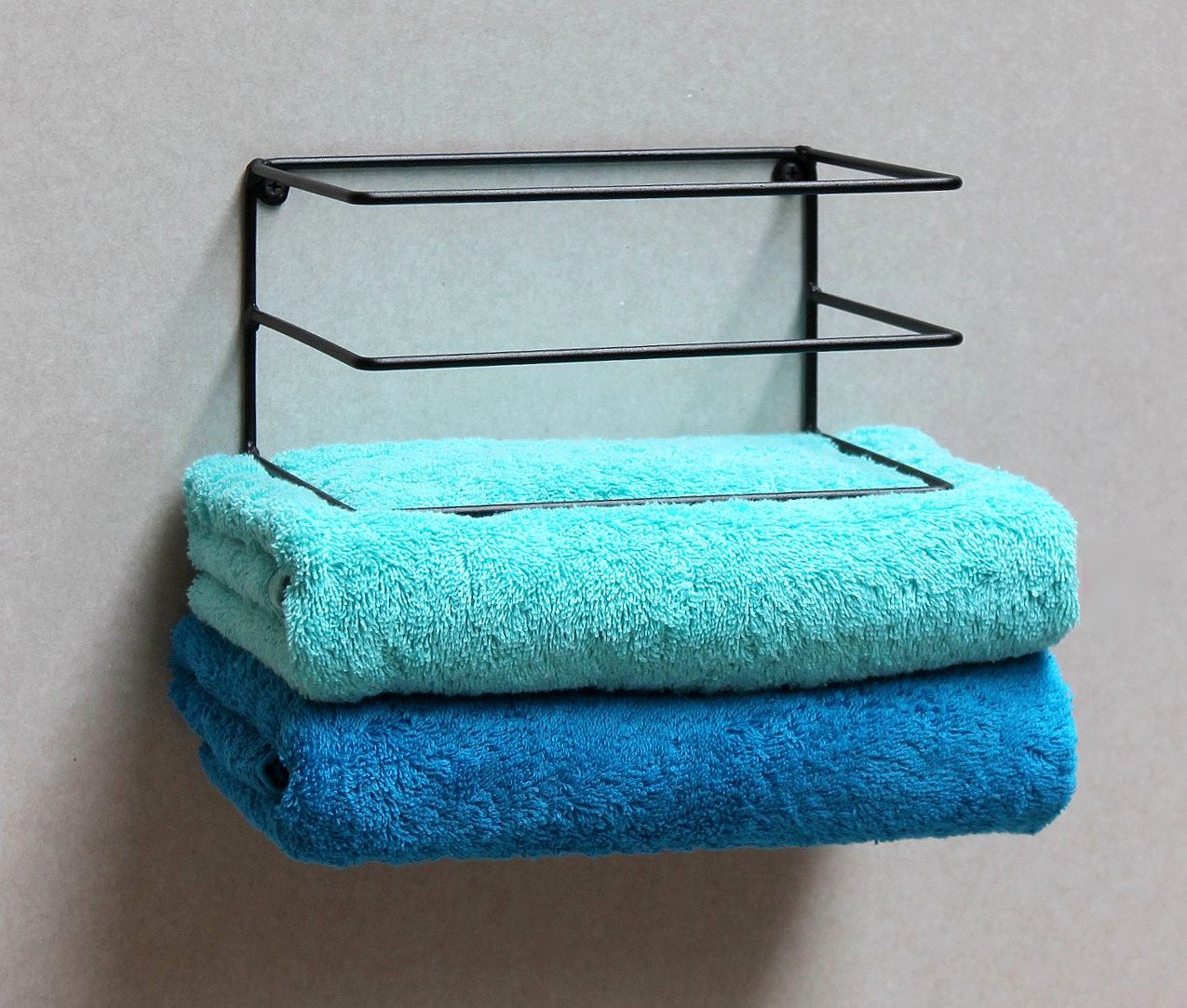 DanDiBo Wieszak na ręczniki ścienny Wieszak na ręczniki ścienny do montażu na ścianie 20 cm 93820 Niewidoczny pływający wieszak na ręczniki ścienne Metal Czarny Nowoczesny design