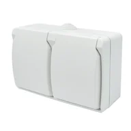 Gniazdka elektryczne - Gniazdo podwójne Aqua Plus IP54 biały - miniaturka - grafika 1