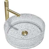 Umywalki - Mexen Dema szklana umywalka nablatowa 39 x 39 cm, transparent - 24043900 - miniaturka - grafika 1