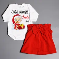 Body dla niemowląt - Moje pierwsze Święta (imię) - komplet świąteczny dla dziewczynki - miniaturka - grafika 1