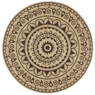 Dywany - vidaXL Ręcznie wykonany dywanik, juta, ciemnoniebieski nadruk, 120 cm - miniaturka - grafika 1