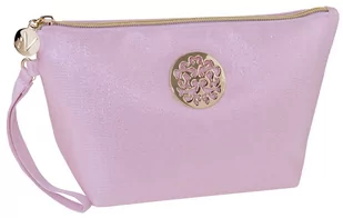 INTER VION Travel Chic połyskująca kosmetyczka średnia Różowa - Kosmetyczki, organizery i kuferki - miniaturka - grafika 1