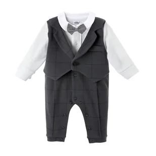 BGL-27821D Pajac Olaf z kamizelką grafit 80 - Pajacyki dla niemowląt - miniaturka - grafika 1