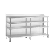 Meble gastronomiczne - Royal Catering Stół roboczy barowy stal nierdzewna 200 x 60 x 105 cm 4 półki rant - miniaturka - grafika 1