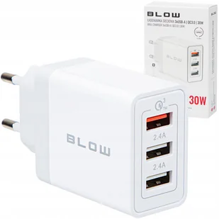 SZYBKA ŁADOWARKA SIECIOWA DO TELEFONU 3xUSB QUICK CHARGE QC 3.0 30W 5V 2,4A - Ładowarki do telefonów - miniaturka - grafika 1