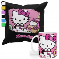 Gadżety dla niej i dla niego - ZESTAW KUBEK + POSZEWKA Z NADRUKIEM-DLA FANA PREZENT HELLO KITTY +IMIĘ - miniaturka - grafika 1