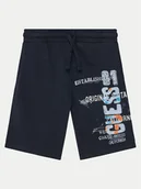 Spodenki damskie - Guess Szorty materiałowe L5GD06 KA6R4 Niebieski Regular Fit - miniaturka - grafika 1