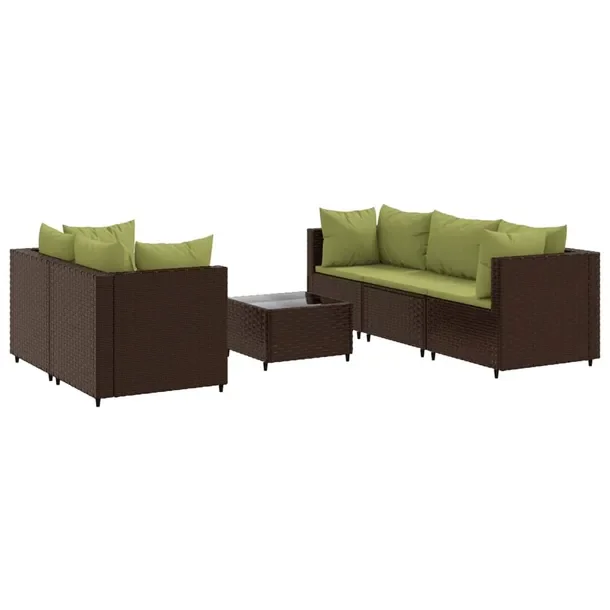 Zestaw wypoczynkowy rattan PE brązowy 63x63x57,5 cm
