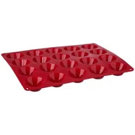 Formy do ciast - Secret de Gourmet Forma silikonowa na 20 pralinek 30 x 30 cm czerwona 111050A - miniaturka - grafika 1