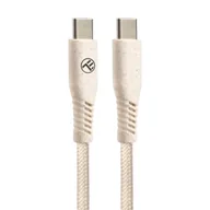 Kable USB - Tellur Green Data Cable Type-C To Type-C, 3A, Pd60W, 1M, Nylon, Wheat Straw, Cream - miniaturka - grafika 1