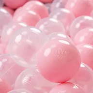 Suche baseny - KiddyMoon Piłki do zabawy dla dzieci, 200  7 cm, do kąpieli z piłkami, plastikowe, wyprodukowane w UE, różowe/przezroczyste - miniaturka - grafika 1