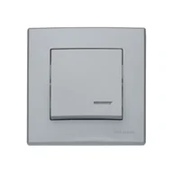 Wyłączniki światła i elektryczne - Łącznik pojedynczy milano popiel jednobiegunowy z podświetleniem - miniaturka - grafika 1