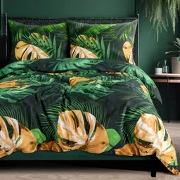 Darymex Pościel satynowa 180x200 liście dżungla ciemno zielona 1527/1 Satynlove 24 - Pościel - miniaturka - grafika 1
