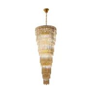 Lampy sufitowe - Królewska, kryształowa lampa wisząca ZM 19002/40-GLD z serii LUXE - miniaturka - grafika 1
