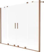 Parawany nawannowe - Mexen Velar Duo parawan nawannowy 2-skrzydłowy rozsuwany 180 x 150 cm, szron, miedź szczotkowana - 896-180-000-32-65 - miniaturka - grafika 1