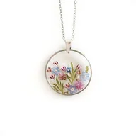 Naszyjniki - Naszyjnik z kwiatami, prezent na święta - miniaturka - grafika 1