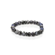 Bransolety męskie - Bransoletka koraliki w kolorze szarym EM 37 - EM Men's Accessories - miniaturka - grafika 1