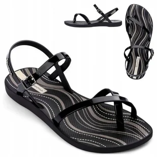 Sportowe Sandały Damskie płaskie 37 IPANEMA Czarne sandałki Wygodne gumowe - Sandały damskie - miniaturka - grafika 1