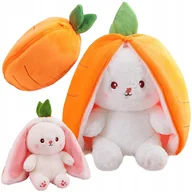Maskotki i pluszaki - MASKOTKA KRÓLIK MARCHEWKA W MARCHEWCE PLUSZAK ROZPINANY USZY 25CM 2w1 - miniaturka - grafika 1