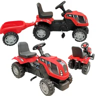 Jeździki dla dzieci - COIL Traktor na pedały z przyczepą ogromny traktorek duży dla dzieci jeździk 143cm czerwony - miniaturka - grafika 1