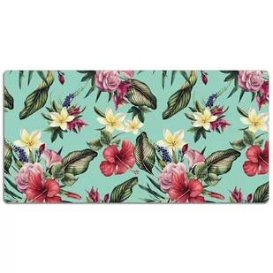 Ochronna mata na biurko Liście i kwiaty 120x60 cm, Dywanomat - Podkładki na biurko - miniaturka - grafika 1