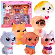 Figurki dla dzieci - Zestaw figurki pieski gumowe 6 sztuk szczeniaczki pieski ZA4629 EDUKAMP - miniaturka - grafika 1