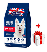 Sucha karma dla psów - BUTCHER'S Butcher's Natural&Healthy Dog Dry z wołowiną 10kg + niespodzianka dla psa GRATIS! - miniaturka - grafika 1