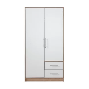 Szafa 2D Biała SR3 Smart Meblar Biały Lux, Dąb Sonoma - Szafy - miniaturka - grafika 1