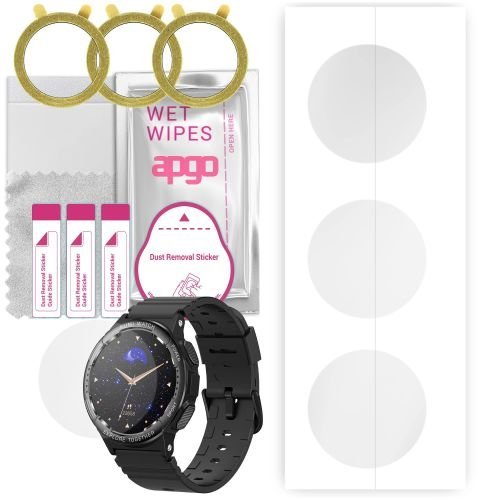 3x folia ochronna hydrożelowa do Kumi K6 - apgo Smartwatch Hydrogel Protection Ochrona na ekran smartwatcha