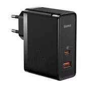 Ładowarki do telefonów - Ładowarka sieciowa Baseus GaN5 Pro, USB-C + USB, 100W + kabel (czarna) - miniaturka - grafika 1