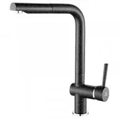 Baterie kuchenne - LAVEO BLZ 769D LUNA Bateria zlewozmywakowa stojąca z wyciąganą wylewką Jednouchwytowa Sposób montażu: stojący Głowica: 35 mm Zasięg wylewki: 218 mm Wykończenie: czarne - miniaturka - grafika 1