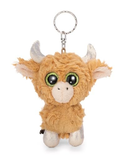 NICI Glubschis 63022 brelok krówka szkocka Shug, wierny pluszowy towarzysz do plecaka lub torby, zawieszka na klucze dla małych i dużych, 9 cm, brązowy