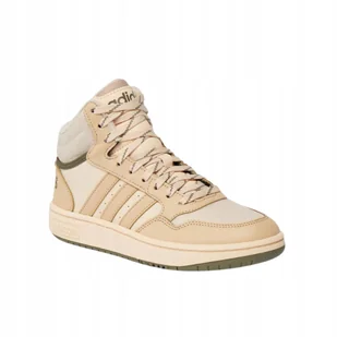 Buty Damskie Adidas Hoops Mid IF7738 beż - Buty sportowe damskie - miniaturka - grafika 1