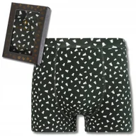 Majtki męskie - ŚWIĄTECZNE ZIELONE BAWEŁNIANE BOKSERKI MĘSKIE W CHOINKI PREZENT MORAJ XXL - miniaturka - grafika 1