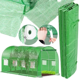 Folia zapasowa do tunelu ogrodowego 4,5x2x2 m poszycie na szklarnię UV-4 140gs/m zielone - Szklarnie ogrodowe - miniaturka - grafika 1