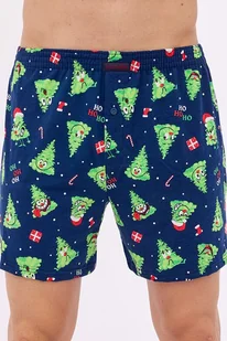 Szorty świąteczne z choinkami Comfort 166 niebieskie XL - Majtki męskie - miniaturka - grafika 1
