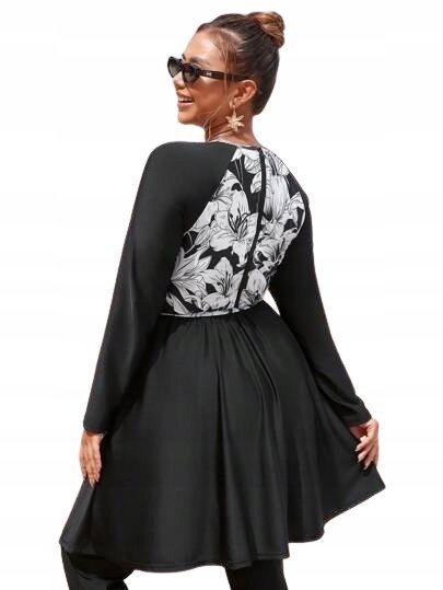 SHEIN PLUS SIZE DWUCZĘŚCIOWY STRÓJ KĄPIELOWY Z KWIATOWYM PRINTEM 50 1JA