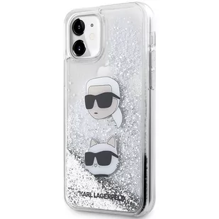 Karl Lagerfeld KLHCN61LDHKCNS iPhone 11 / Xr 6.1" srebrny/silver hardcase Liquid Glitter Karl & Choupette Heads - Etui i futerały do telefonów - miniaturka - grafika 2